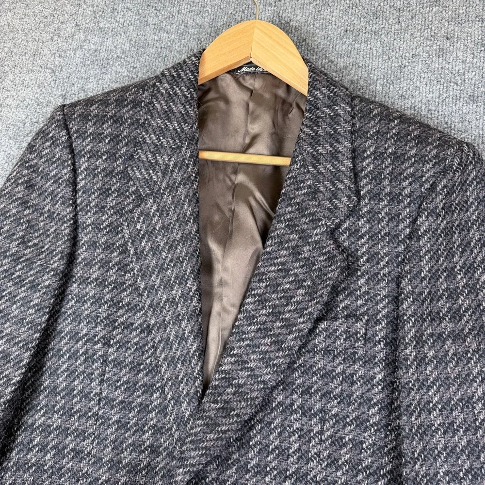 Vintage Mani Giorgio Armani Blazer Mens 38S Gray Purple Tweed Wool Made in Italy